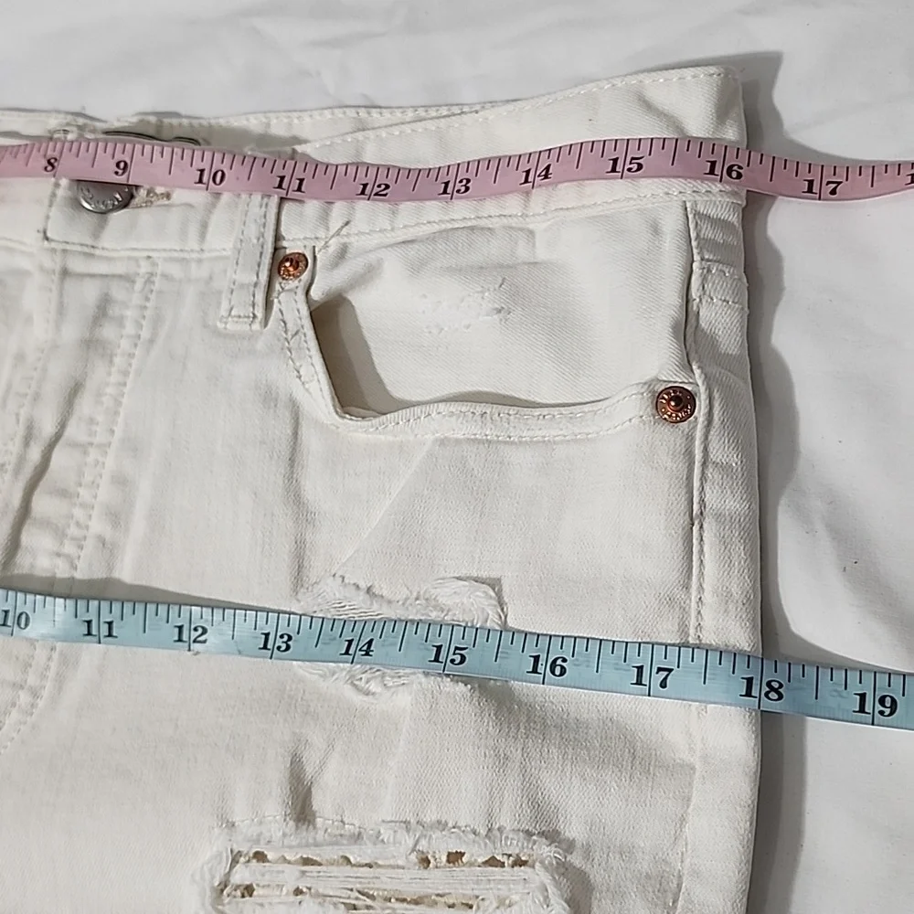 Free People Size Womens Sz 30 Knees Skinny White Jeans 61855-16515125 DISTRESSED